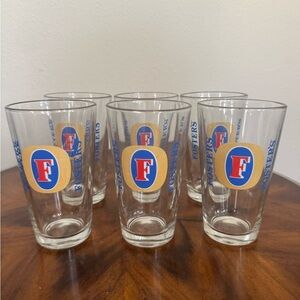 6 Vintage Foster’s Pint Glass Set Excellent Condition
